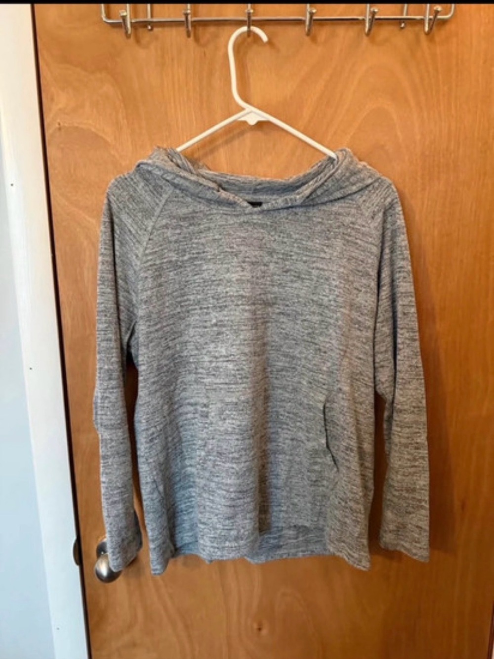 Sunday Heather Gray Lightweight Hooded Knit Pullover